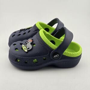 Capelli New York Kids Clogs Navy Green Dinosaur Surfing Charms Sz 7 Toddler